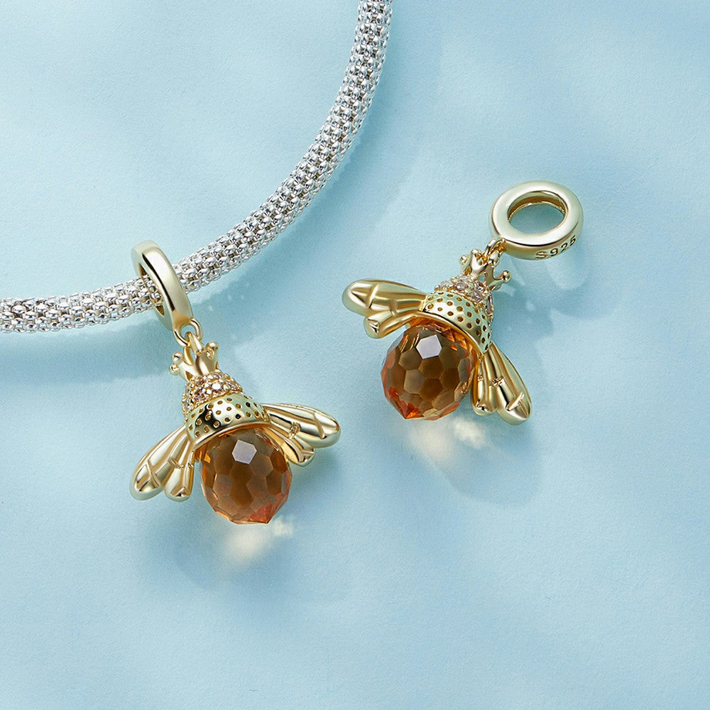 Bee Dangle Charm Silver