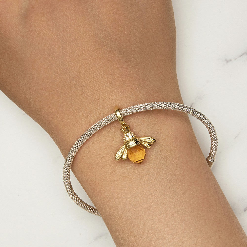 Bee Dangle Charm Silver