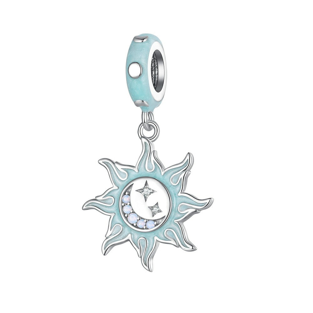 Sun and Moon Dangle Charm Silver
