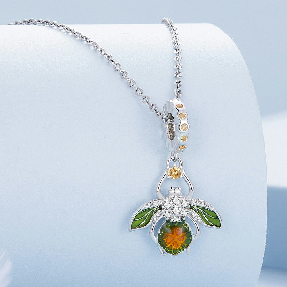 Lemon Bee Dangle Charm Silver