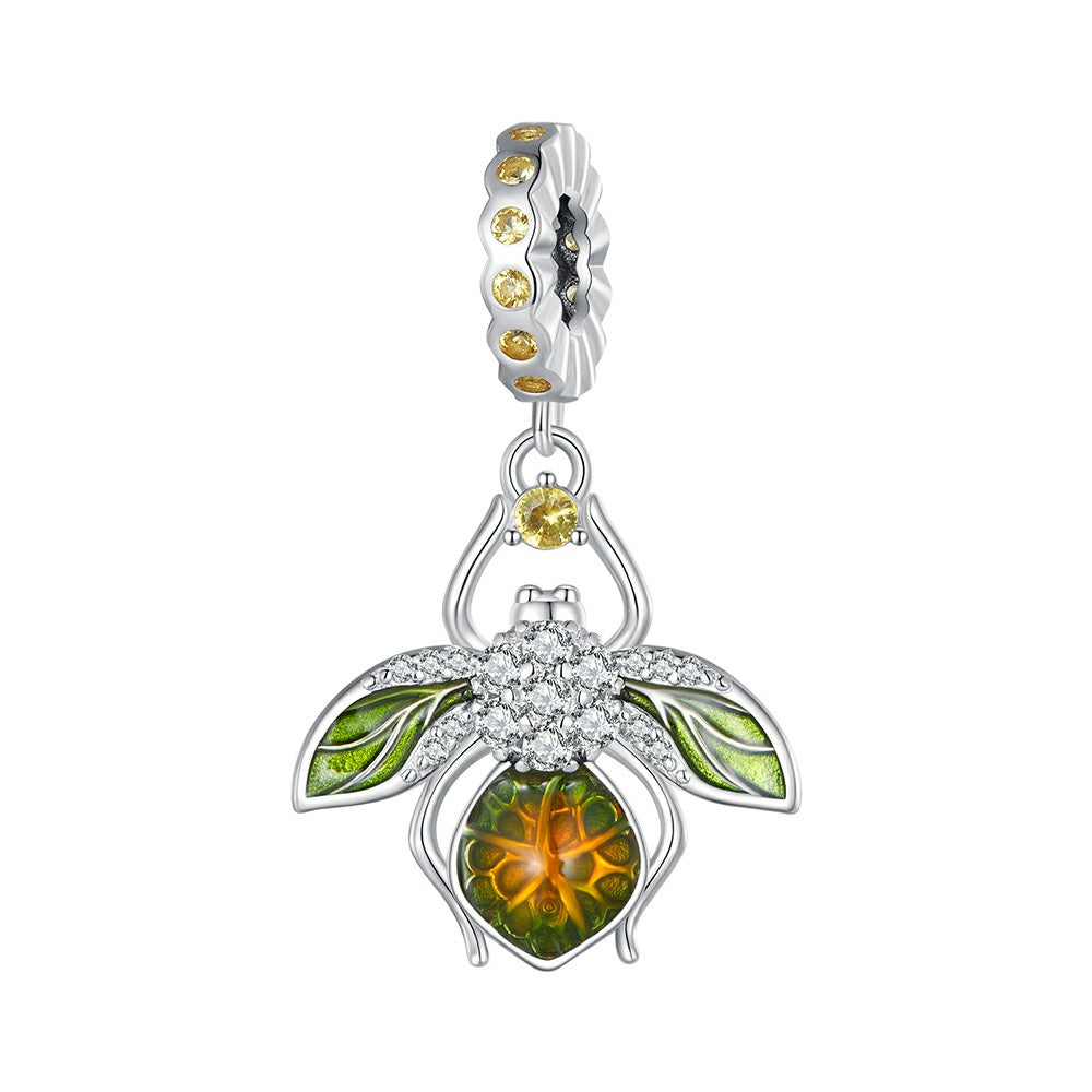 Lemon Bee Dangle Charm Silver