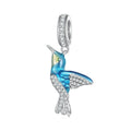 Delicate Kingfisher Dangle Charm Silver