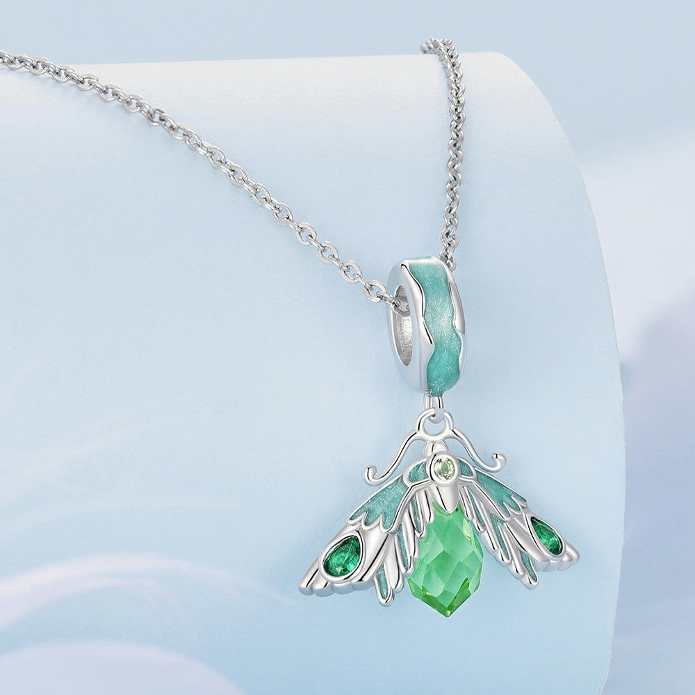 Moth Dangle Charm Silver