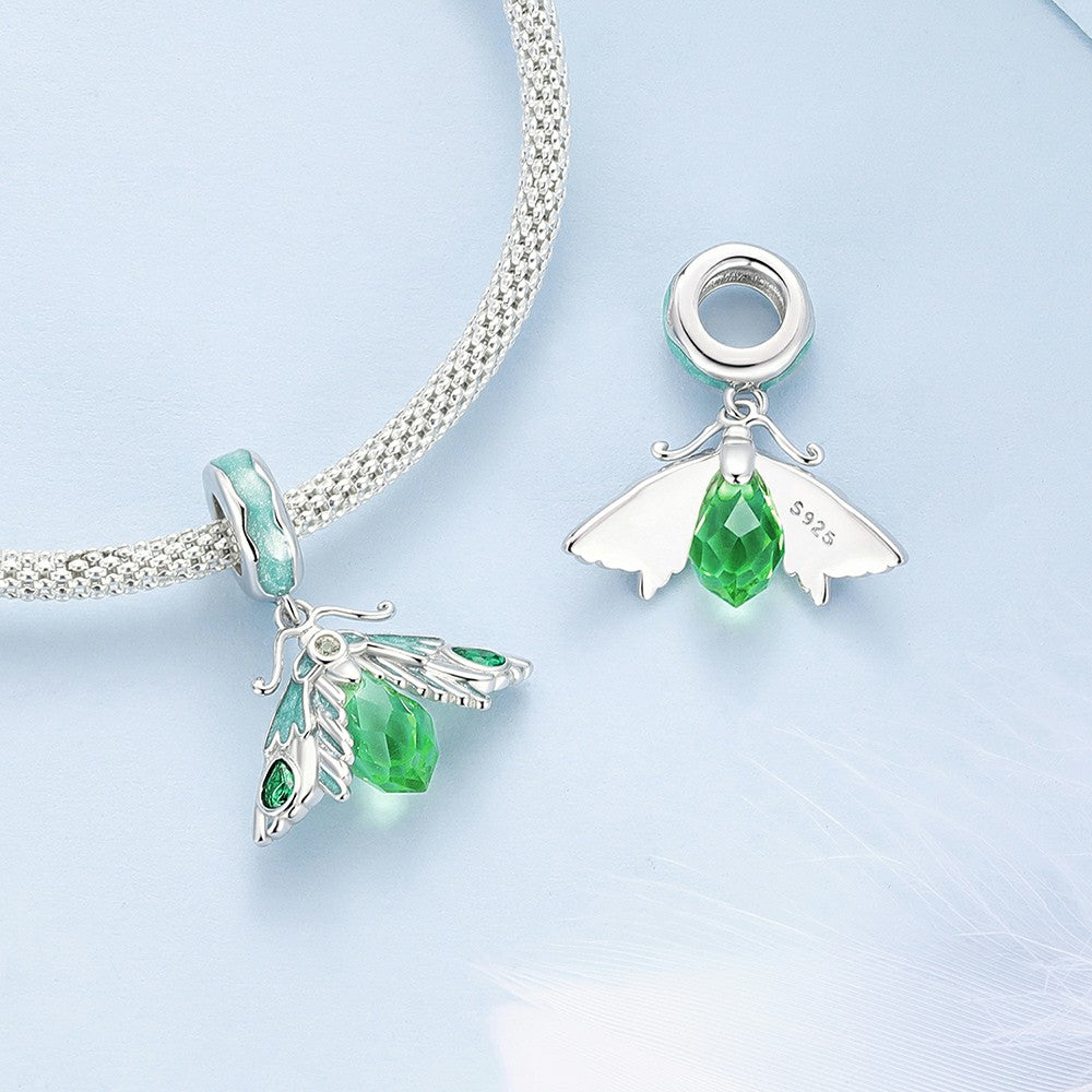 Moth Dangle Charm Silver