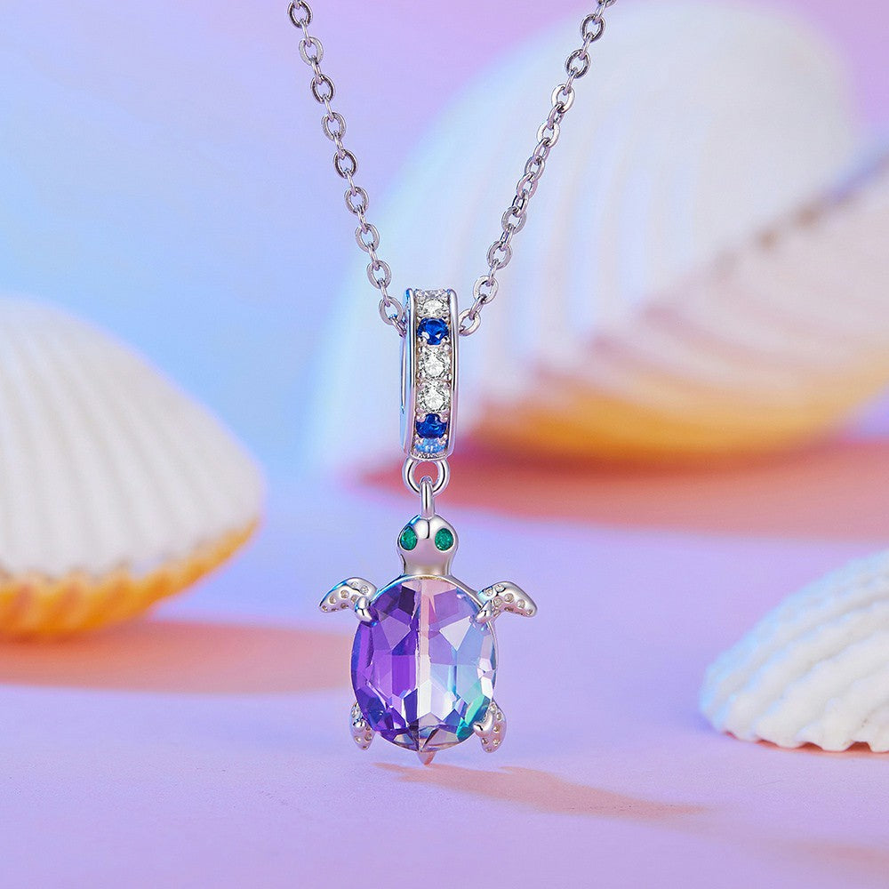 Delicate Turtle Dangle Charm Silver