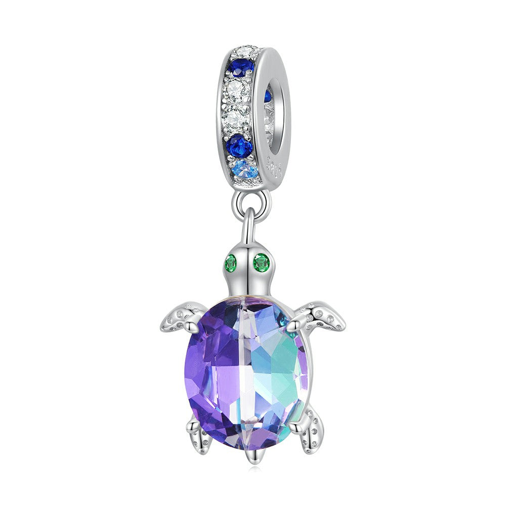 Delicate Turtle Dangle Charm Silver