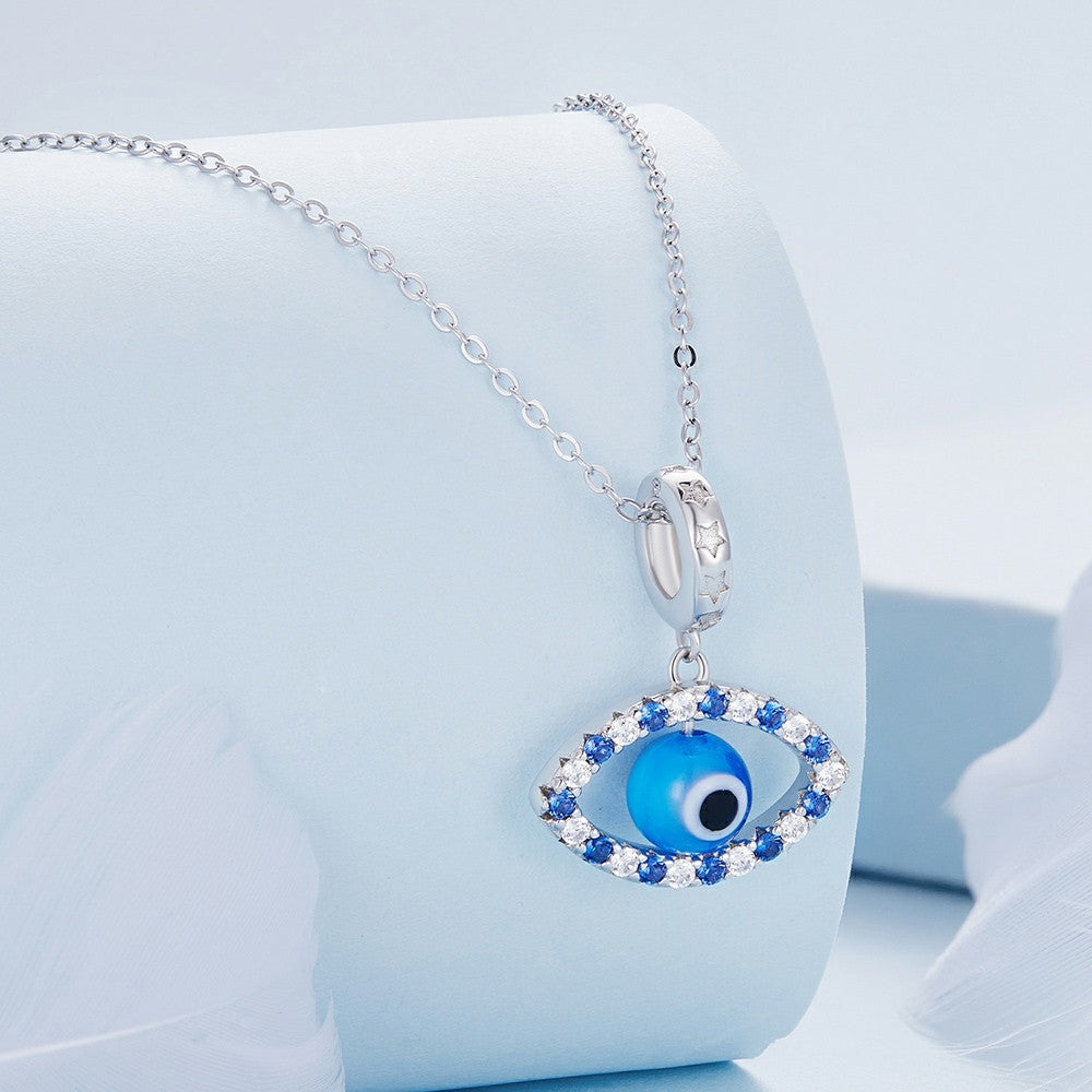 Devil Eye Dangle Charm Silver