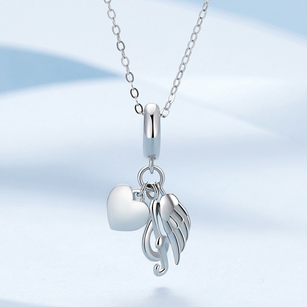 Note Dangle Charm Silver