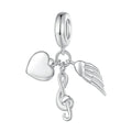 Note Dangle Charm Silver