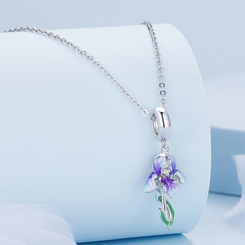 Iris Dangle Charm Silver