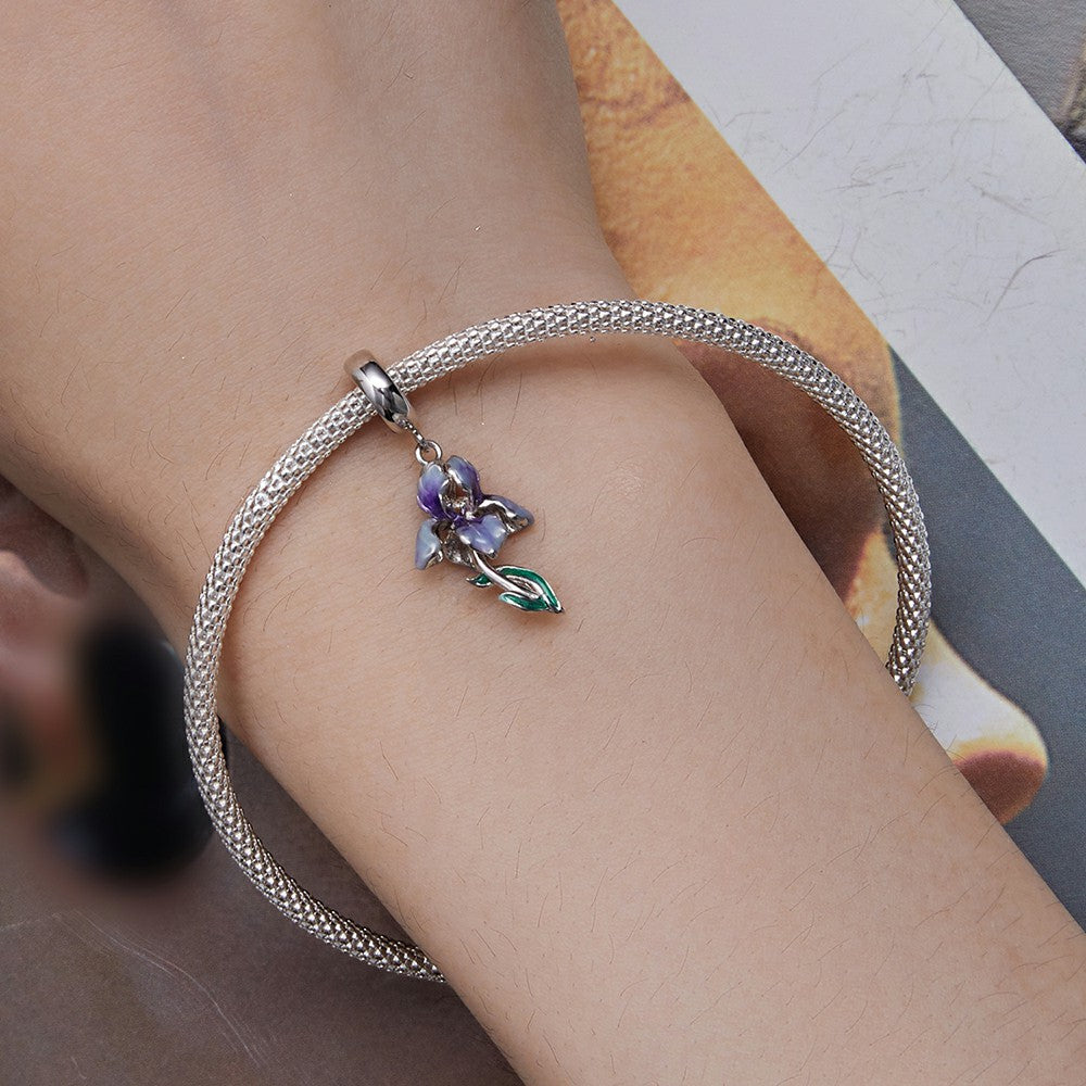 Iris Dangle Charm Silver