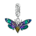 Weird Bee Enamel Dangle Charm Silver