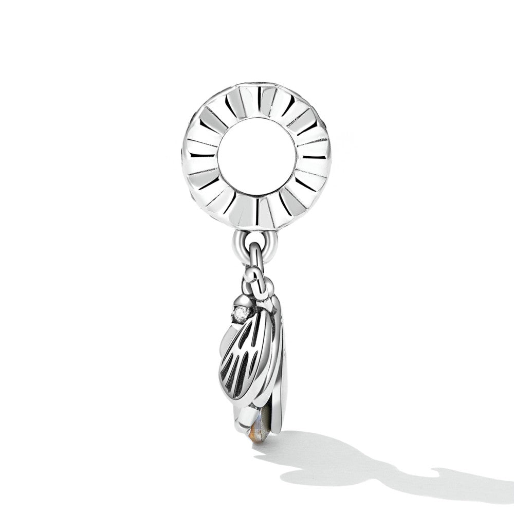 Exquisite Bee Dangle Charm Silver