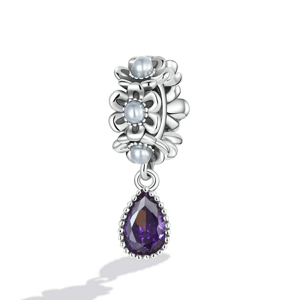 Classic Water Drop Dangle Charm Silver