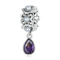 Classic Water Drop Dangle Charm Silver