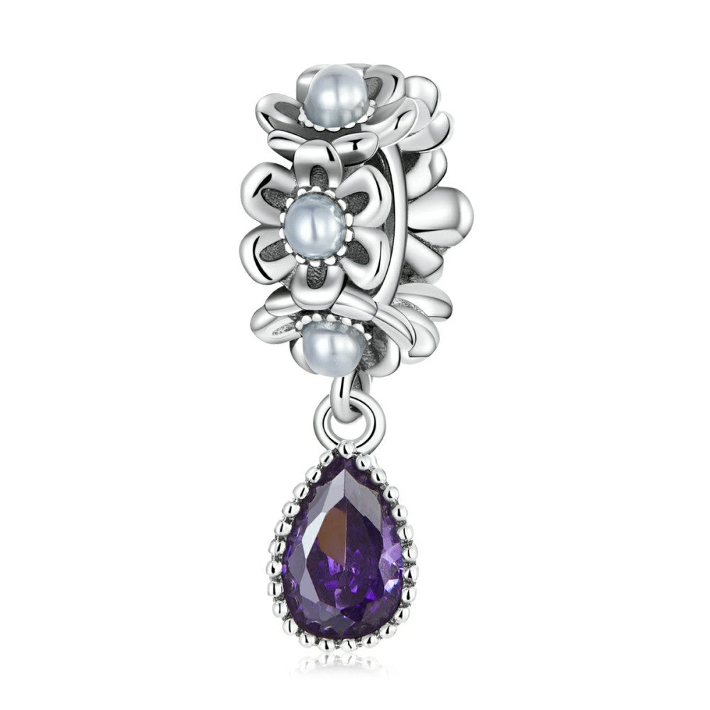 Classic Water Drop Dangle Charm Silver