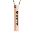 Scannable Spotify Code Necklace 3D Engraved Vertical Bar Necklace Gifts for Girlfriend Rose Gold