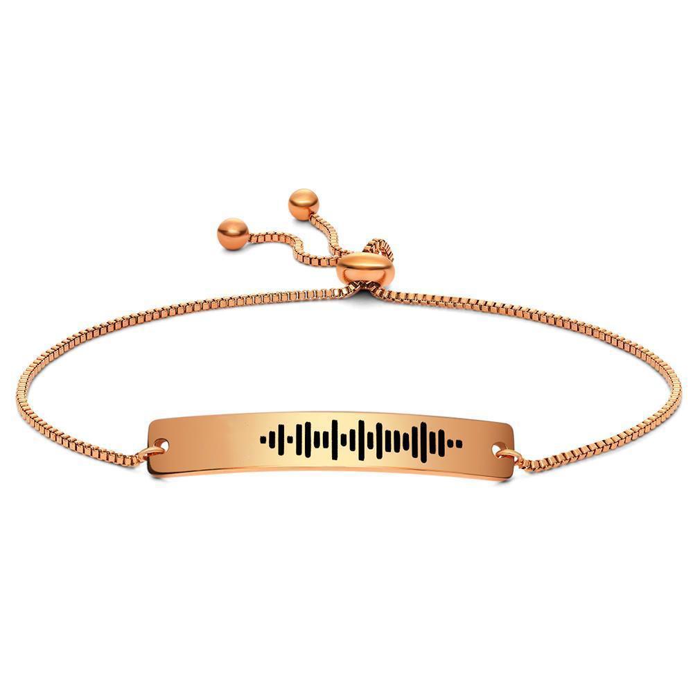 Scannable Music Code Bracelet Engraved Bar Bracelet Custom Music Song Bracelet Black Color Gifts for Her