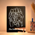 Personalized Photo Rectangle Mirror Colorful Lamp Line Drawing Led Night Light Exquisite Home Gifts
