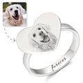 Photo Engraved Ring, Keepsake Gift Platinum Plated Silver