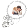 Women's Photo Engraved Tag Bracelet with Engraving Silver