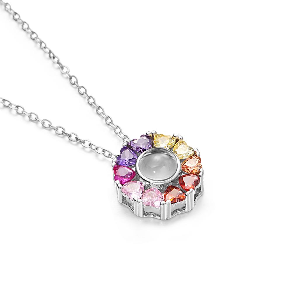 925 Sterling Silver Projection Photo Love Necklace Personalized Projective Pendant Gift for Her