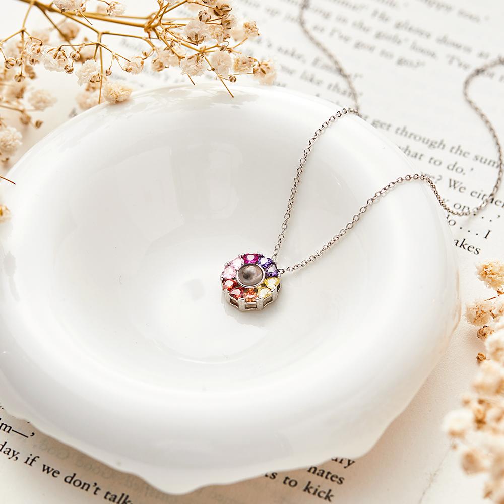 925 Sterling Silver Projection Photo Love Necklace Personalized Projective Pendant Gift for Her