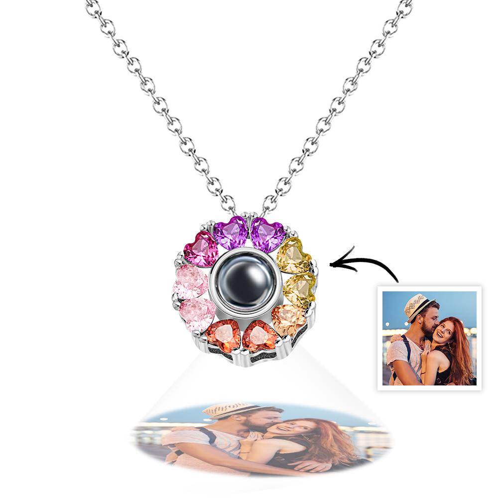 925 Sterling Silver Projection Photo Love Necklace Personalized Projective Pendant Gift for Her
