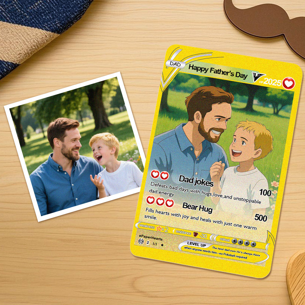 Custom Father's Day Poke Card Custom Poke Card Gift For Dad, Father's Day Gift, Custom Present