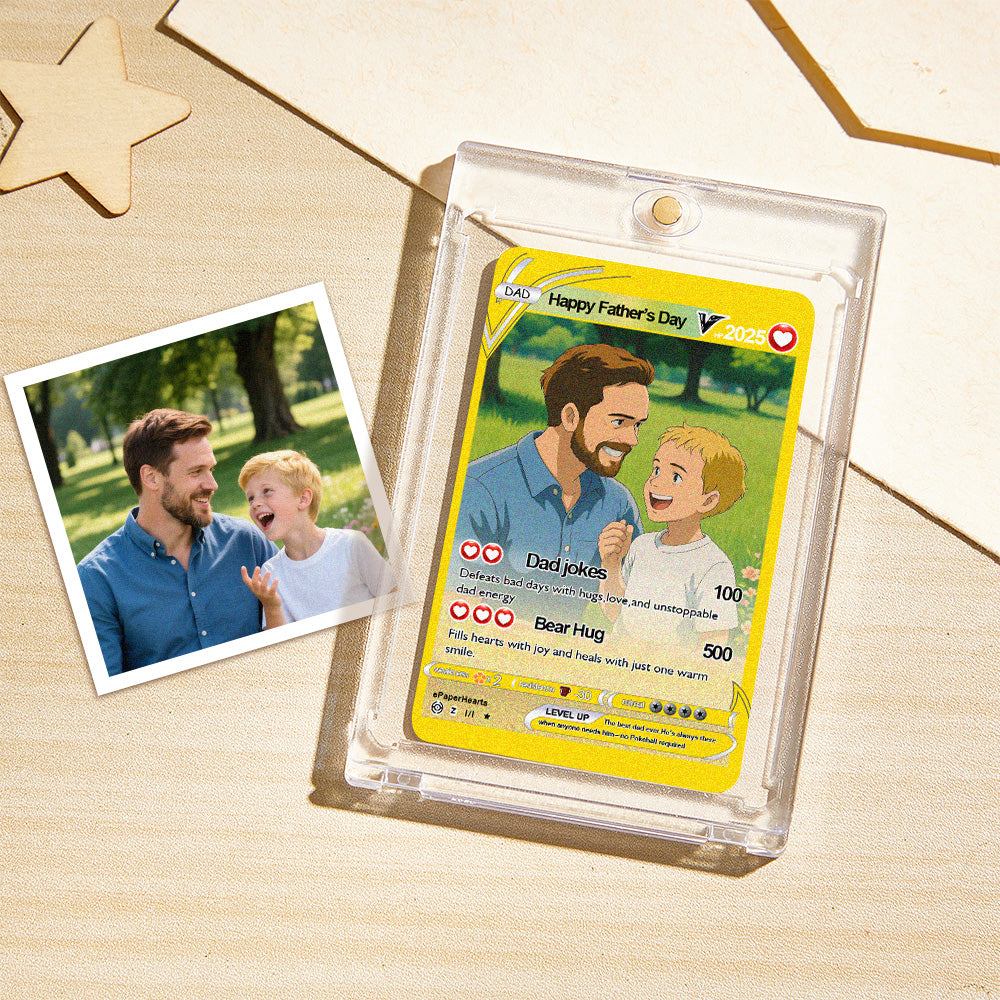 Father's Day Poke Card, Custom Poke Card, Gift For dad, Father's Day Gift, Custom Poke Present