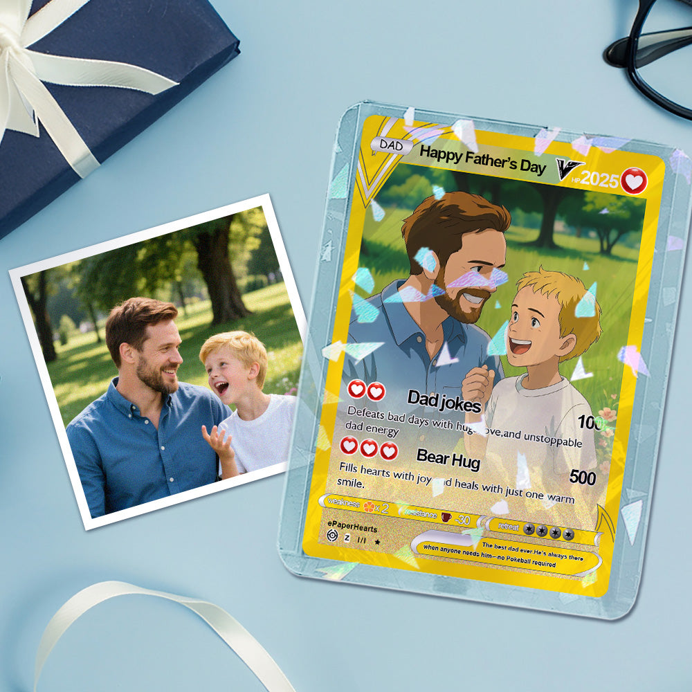 Custom Father's Day Poke Card Custom Poke Card Gift For Dad, Father's Day Gift, Custom Present