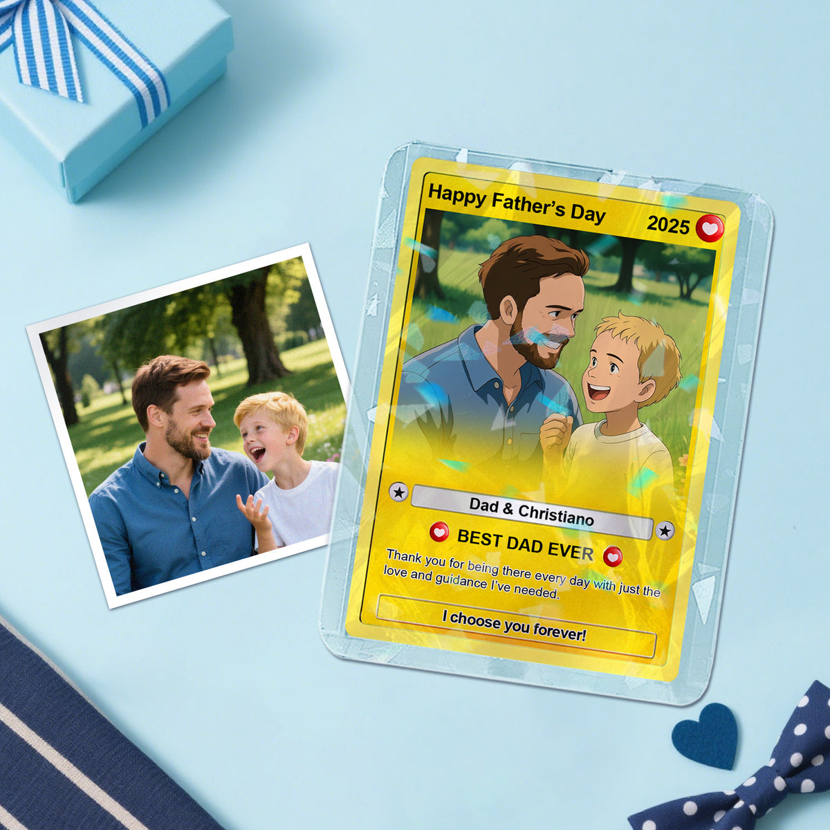 Poke Card Custom Poke Card Gift For Dad, Father's Day Gift, Custom Present