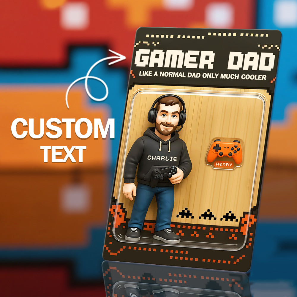 Custom Father's Day Acrylic Poke Vintage Card Personalized Game Inspired Card Gift for Dad Father's Day Keepsake