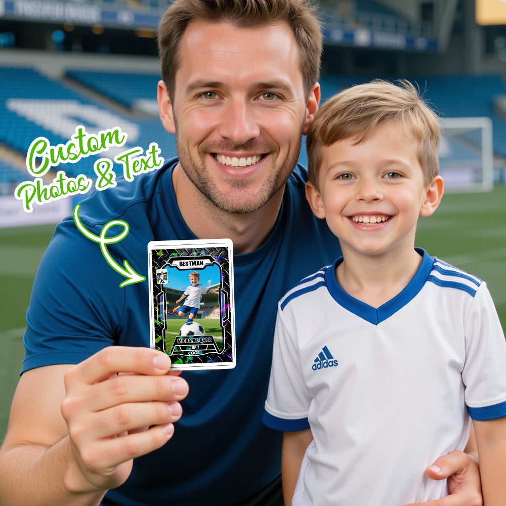 Custom Poke Card Sport Portrait from Photo Personalized Sports-Themed Trainer Card with Custom Name & Stats Unique Gift for Athletes & Fans
