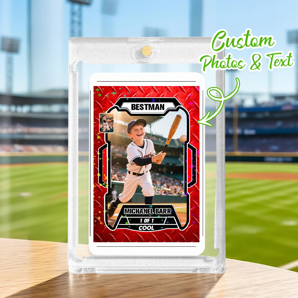Custom Poke Kids Card Sport Portrait from Photo Personalized Sports-Themed Trainer Card with Custom Name & Stats Unique Gift for Athletes & Fans