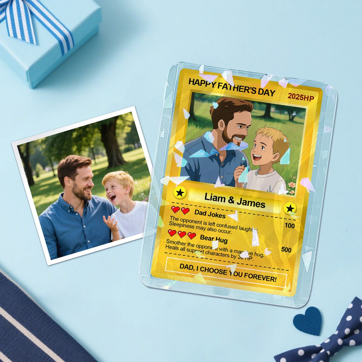 Poke Card Custom Poke Card Gift For Dad, Father's Day Gift, Custom Present