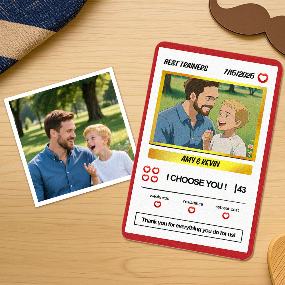 Personalized Poke Card Custom Photo and Text Father's Day Gifts
