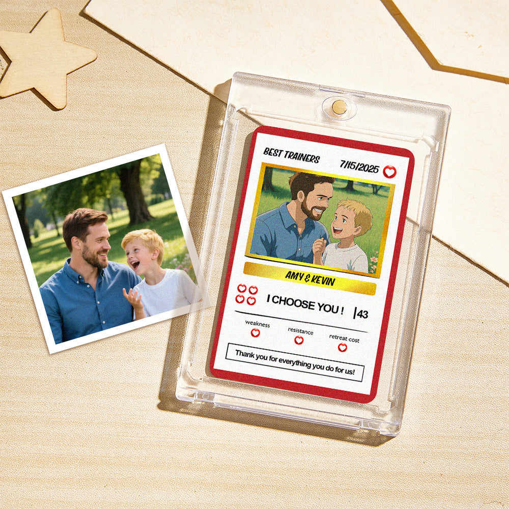 Personalized Poke Card Custom Photo and Text Father's Day Gifts