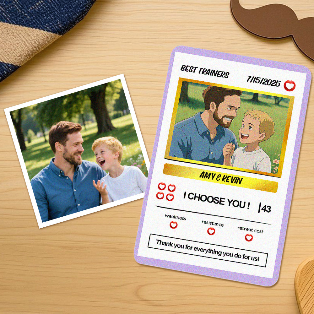 Personalized Poke Card Custom Photo and Text Father's Day Gifts