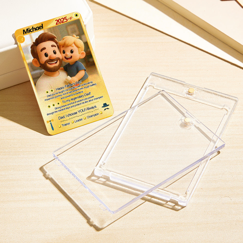 Custom Cards Personalized Photo and Text Anime Style Clay Style Trading Card Father's Day Gifts