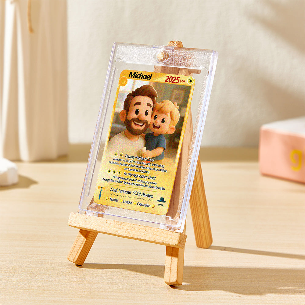 Custom Cards Personalized Photo and Text Anime Style Clay Style Trading Card Father's Day Gifts