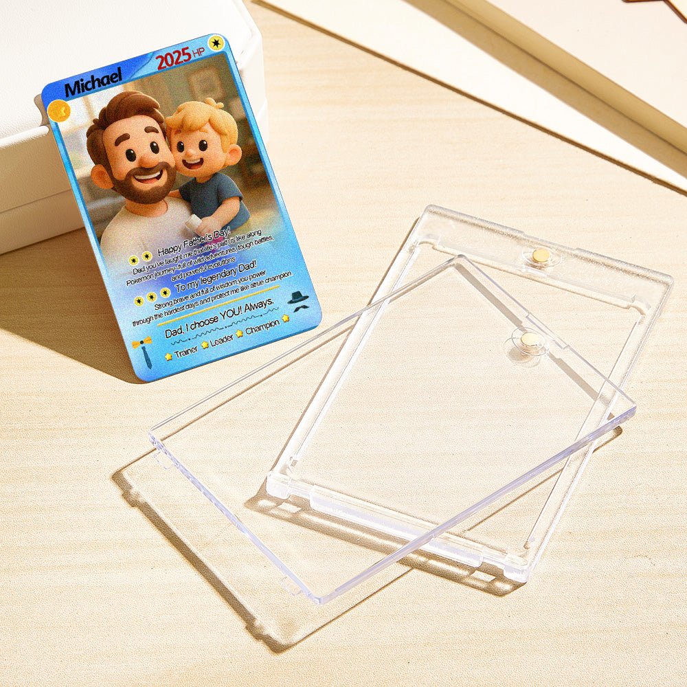 Custom Cards Personalized Photo and Text Anime Style Clay Style Trading Card Father's Day Gifts