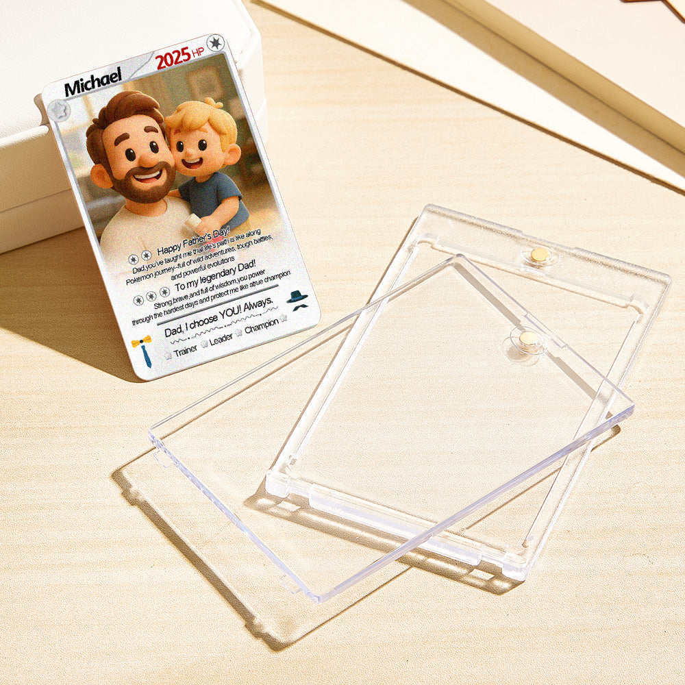 Custom Cards Personalized Photo and Text Anime Style Clay Style Trading Card Father's Day Gifts