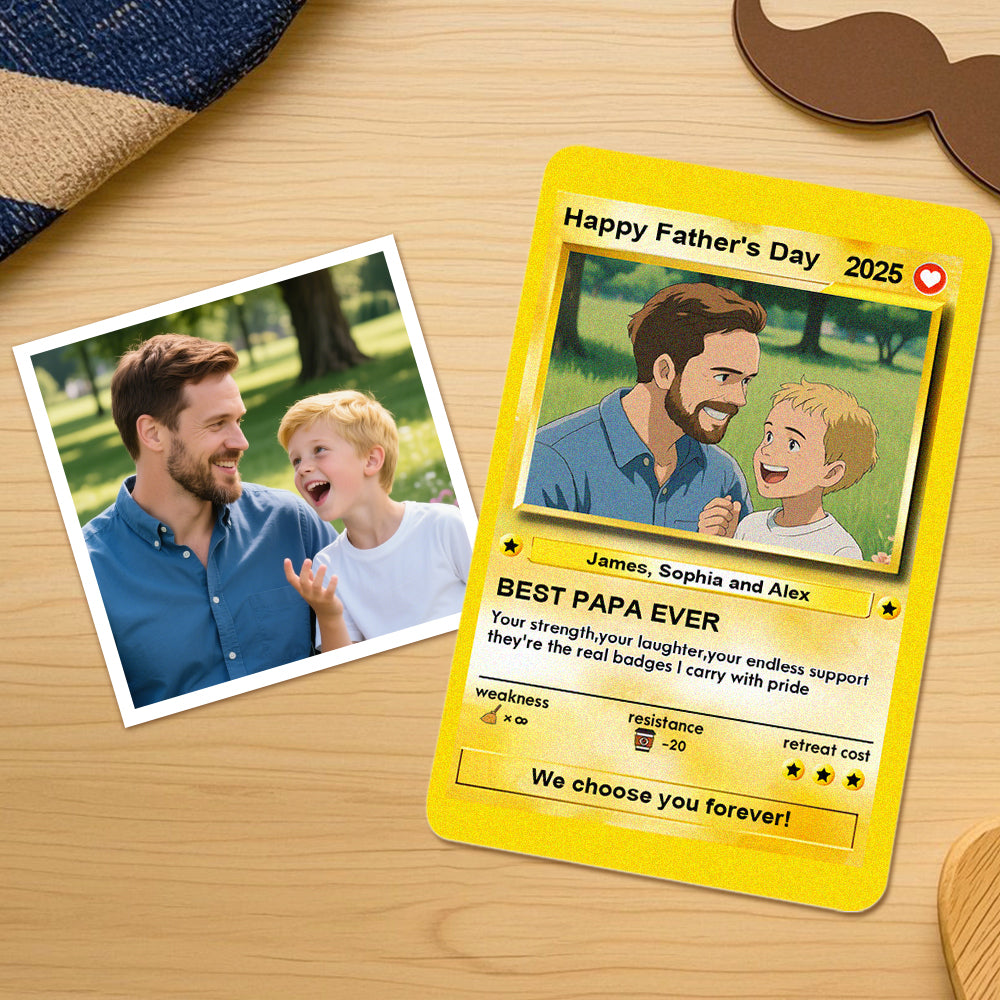 We Choose You Forever Custom Poke Card Fathers Day Gift For Poke Loving Dads Gift For Dad