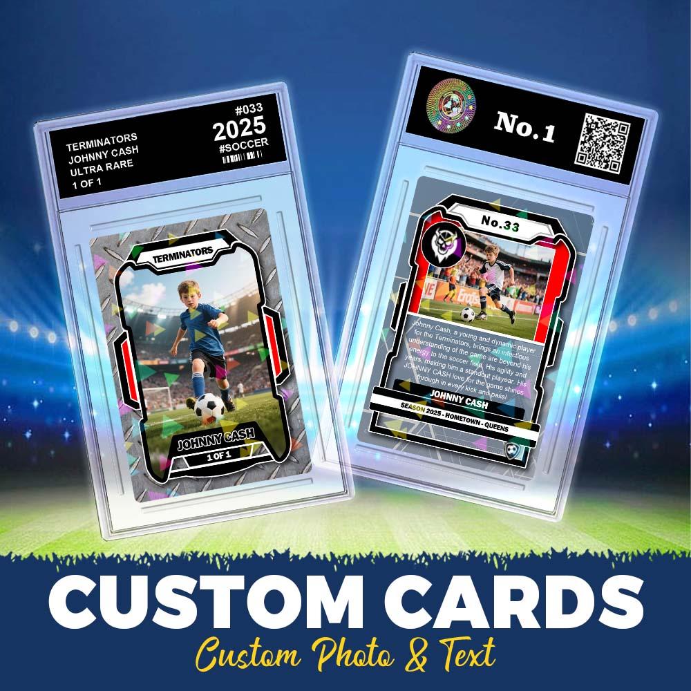 Custom Poke Card Sport Portrait from Photo Personalized Sports-Themed Trainer Card with Custom Name & Stats Unique Gift for Athletes & Fans