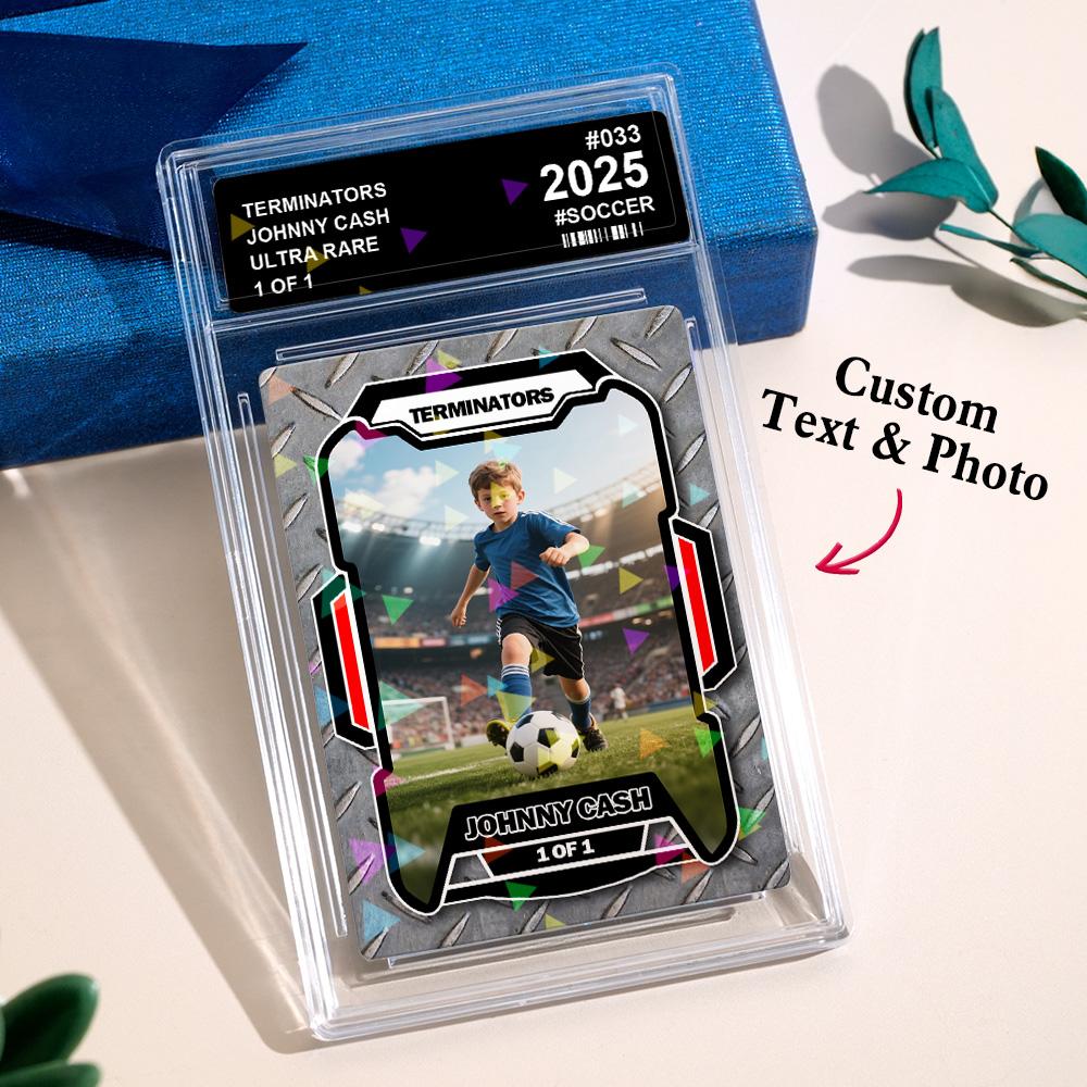 Custom Poke Card Sport Portrait from Photo Personalized Sports-Themed Trainer Card with Custom Name & Stats Unique Gift for Athletes & Fans