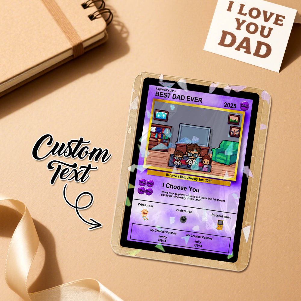 Custom Father's Day Poke Card Custom Poke Card Gift For Dad, Father's Day Gift, Custom Present