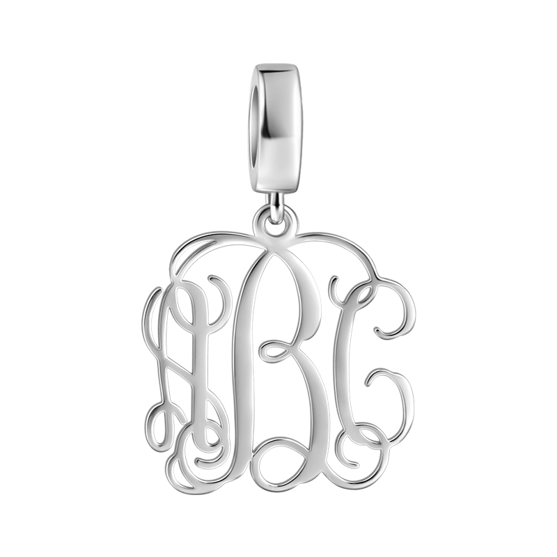 Monogram Charm Pendant Silver
