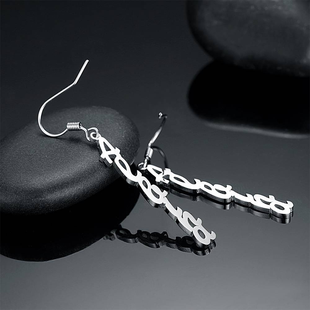 Name Earrings, Drop Earrings Silver