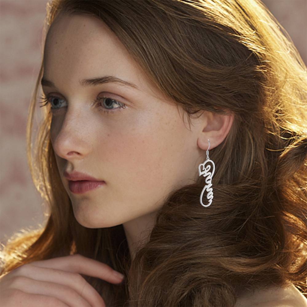 Name Earrings, Drop Earrings Platinum Plated
